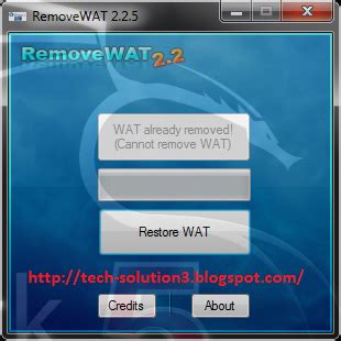 Activation windows 7 removewat